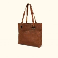 Buffalo Jackson Trading Co. Camden Braided Leather Tote | Hickory Leather Totes