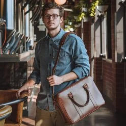 Buffalo Jackson Trading Co. Leather Briefcases Jefferson Leather Briefcase | Elderwood