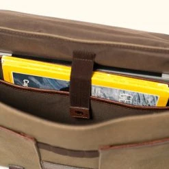 Buffalo Jackson Trading Co. Dakota Reserve Waxed Canvas Leather Messenger Bag | Field Khaki