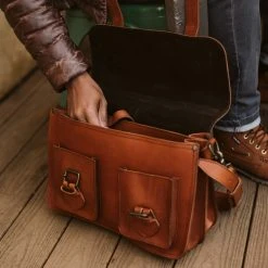 Buffalo Jackson Trading Co. Denver Leather Briefcase | Autumn Brown Leather Briefcases