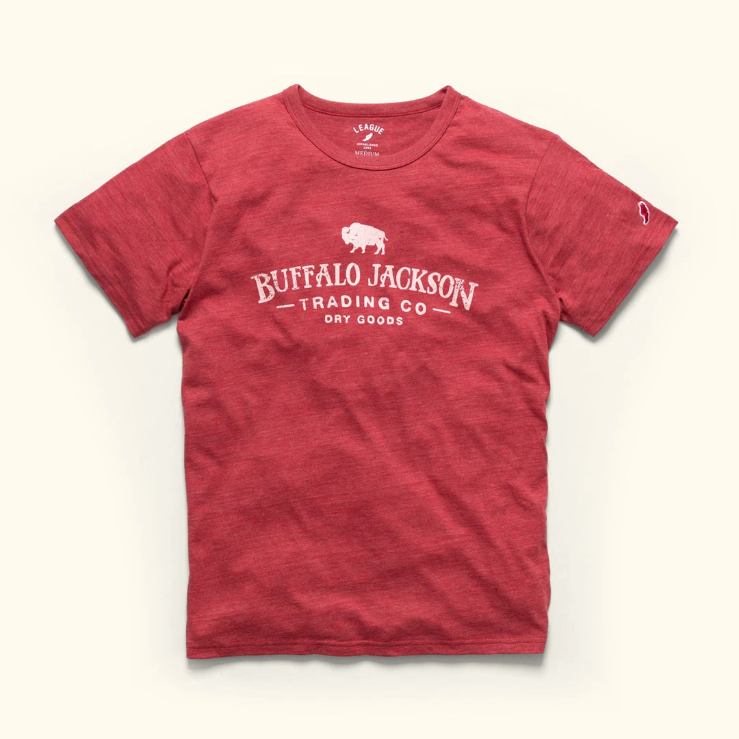 Buffalo Jackson Trading Co. Graphic Logo Tee | Heather Maroon 3 Buffalo Jackson Trading Co. Graphic Logo Tee | Heather Maroon