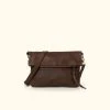 Buffalo Jackson Trading Co. Madison Leather Crossbody Foldover Clutch | Dark Hazelnut