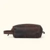 Buffalo Jackson Trading Co. Roosevelt Buffalo Leather Dopp Kit | Dark Oak Dopp Kits & Toiletry Kits