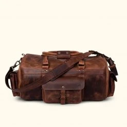Buffalo Jackson Trading Co. Roosevelt Buffalo Leather Duffle Bag | Dark Oak