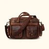 Buffalo Jackson Trading Co. Roosevelt Buffalo Leather Pilot Bag | Dark Oak