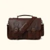 Buffalo Jackson Trading Co. Leather Briefcases Ryder Reserve Bison Leather Briefcase | Brown