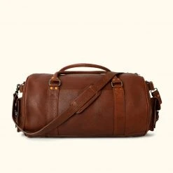 Buffalo Jackson Trading Co. Leather Duffle Bags Ryder Reserve Bison Leather Travel Duffle Bag | Brown