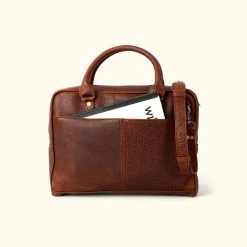 Buffalo Jackson Trading Co. Ryder Reserve Bison Leather Laptop Briefcase | Brown