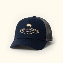 Buffalo Jackson Trading Co. Trucker Patch Hat | Navy And Gray Mesh Accessories