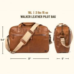 Buffalo Jackson Trading Co. Walker Leather Pilot Bag | Rustic Tan