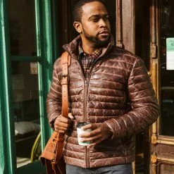 Buffalo Jackson Trading Co. Leather Jackets Bridger Leather Down Jacket | Dark Brown