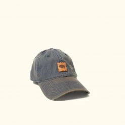 Buffalo Jackson Trading Co. Buffalo Jackson Stamp Logo - Leather Patch Hat | Navy