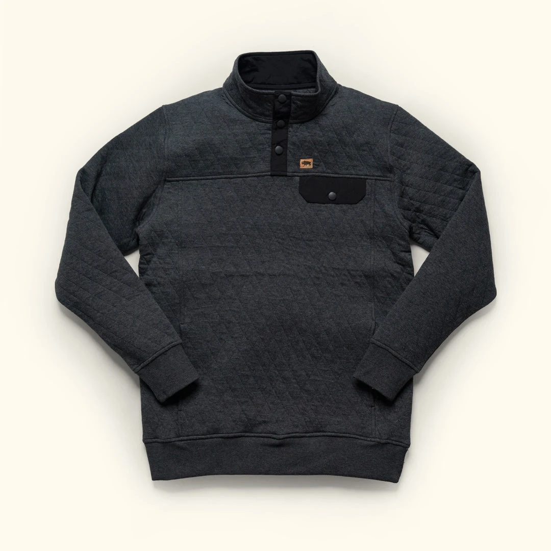 Buffalo Jackson Trading Co. Cannon Quilted Pullover | Charcoal Apparel 3 Buffalo Jackson Trading Co. Cannon Quilted Pullover | Charcoal Apparel