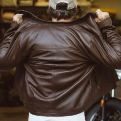 Buffalo Jackson Trading Co. Thompson Leather Moto Jacket | Brown