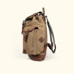 Buffalo Jackson Trading Co. Dakota Reserve Waxed Canvas Rucksack | Field Khaki New