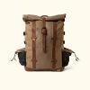Buffalo Jackson Trading Co. Leather Travel Bags Waxed Canvas Rolltop Backpack | Dakota Collection | Field Khaki