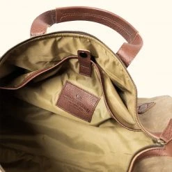 Buffalo Jackson Trading Co. Dakota Waxed Canvas Duffle Bag/Backpack | Field Khaki W/ Chestnut Brown Leather 22 Buffalo Jackson Trading Co. Dakota Waxed Canvas Duffle Bag/Backpack | Field Khaki W/ Chestnut Brown Leather