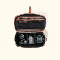 Buffalo Jackson Trading Co. Dakota Leather Camera Bag | Dark Hazelnut W/ Chestnut Brown