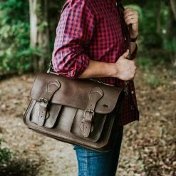 Buffalo Jackson Trading Co. Denver Leather Briefcase | Dark Briar