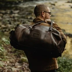 Buffalo Jackson Trading Co. Denver Leather Travel Duffle Bag | Dark Briar