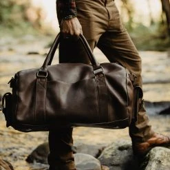 Buffalo Jackson Trading Co. Denver Leather Travel Duffle Bag | Dark Briar