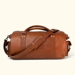 Buffalo Jackson Trading Co. Denver Leather Travel Duffle Bag | Autumn Brown Leather Duffle Bags