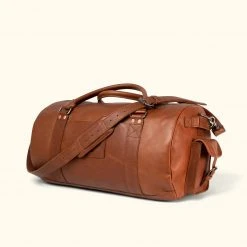 Buffalo Jackson Trading Co. Denver Leather Travel Duffle Bag | Autumn Brown Leather Duffle Bags