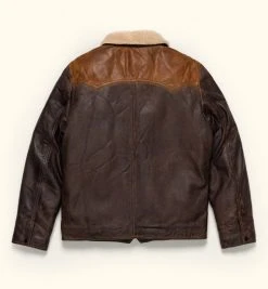 Buffalo Jackson Trading Co. Jackson Leather Sherpa Jacket | Tan & Brown Leather Jackets