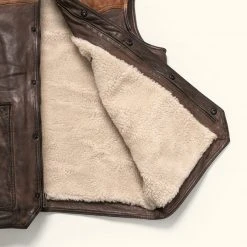 Buffalo Jackson Trading Co. Leather Jackets Jackson Leather Sherpa Vest | Tan & Brown 20 Buffalo Jackson Trading Co. Leather Jackets Jackson Leather Sherpa Vest | Tan & Brown