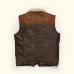 Buffalo Jackson Trading Co. Leather Jackets Jackson Leather Sherpa Vest | Tan & Brown 17 Buffalo Jackson Trading Co. Leather Jackets Jackson Leather Sherpa Vest | Tan & Brown