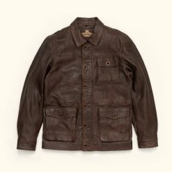 Buffalo Jackson Trading Co. Sheridan Leather Barn Jacket | Vintage Brown