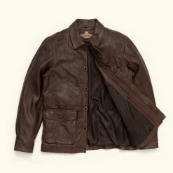 Buffalo Jackson Trading Co. Sheridan Leather Barn Jacket | Vintage Brown