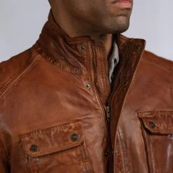 Buffalo Jackson Trading Co. Leather Jackets Theodore Field Leather Jacket | Light Brown 42 Buffalo Jackson Trading Co. Leather Jackets Theodore Field Leather Jacket | Light Brown