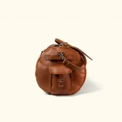 Buffalo Jackson Trading Co. Denver Leather Travel Duffle Bag | Autumn Brown Leather Duffle Bags