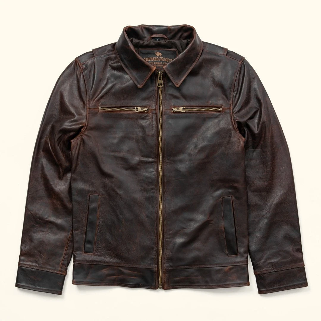 Buffalo Jackson Trading Co. Legacy Leather Jacket | Brown 4 Buffalo Jackson Trading Co. Legacy Leather Jacket | Brown