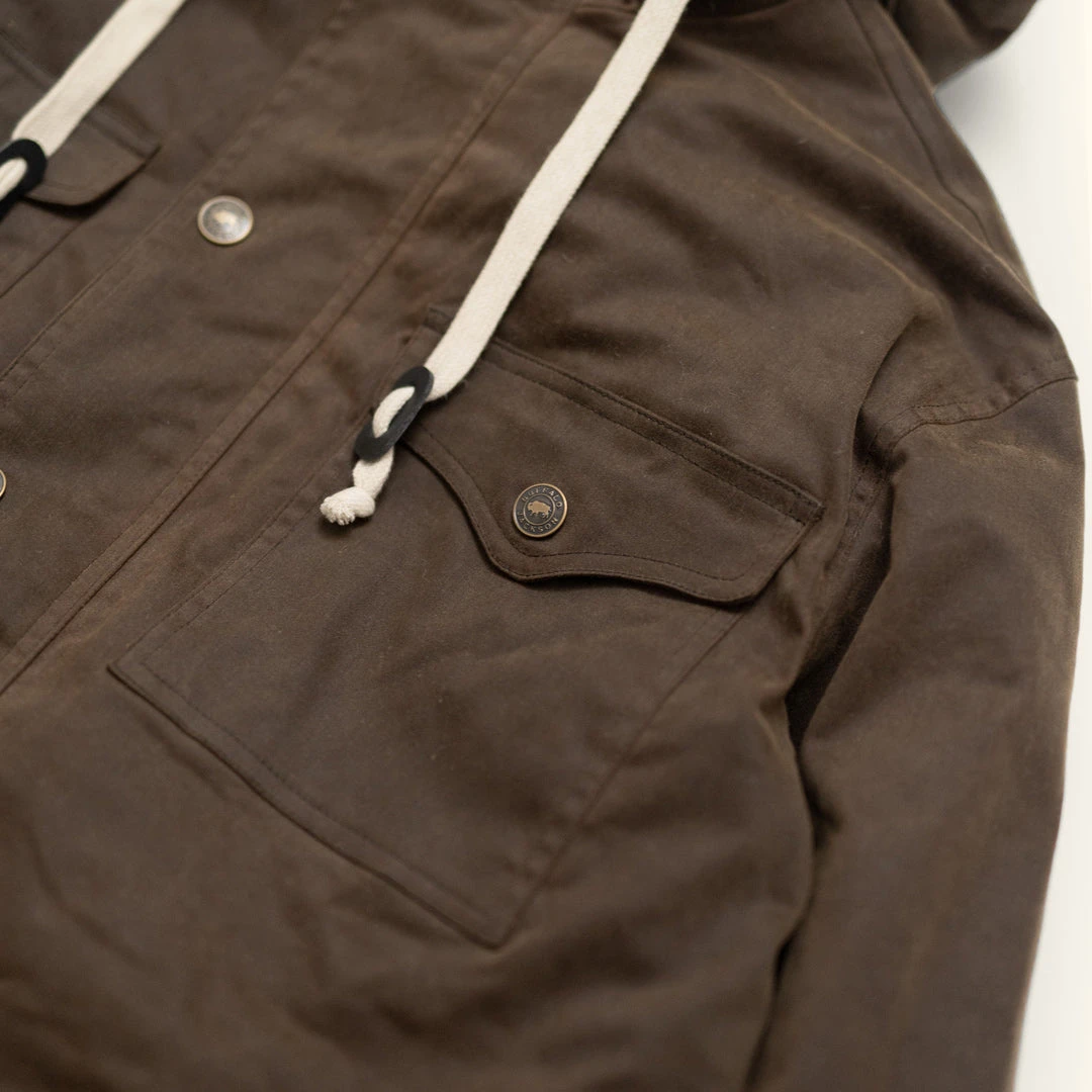 Buffalo Jackson Trading Co. Leather Marshall Hooded Jacket | Dark Khaki 6 Buffalo Jackson Trading Co. Leather Marshall Hooded Jacket | Dark Khaki