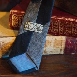 Buffalo Jackson Trading Co. Heathered Stripe Cotton Necktie | Charcoal