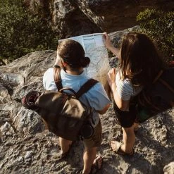 Buffalo Jackson Trading Co. Leather Travel Bags Waxed Canvas Rolltop Backpack | Dakota Collection | Field Khaki