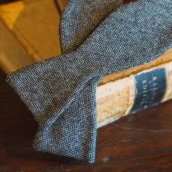 Buffalo Jackson Trading Co. Herringbone Wool Bow Tie | Black