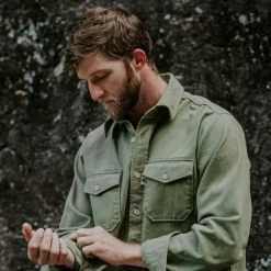 Buffalo Jackson Trading Co. Gunner Cotton Twill Shirt Jac | Sage Brush Green Apparel