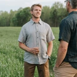 Buffalo Jackson Trading Co. Apparel Miller Striped Short Sleeve Shirt | Grey