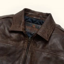 Buffalo Jackson Trading Co. Ranger Leather Bomber Jacket | Distressed Brown