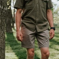 Buffalo Jackson Trading Co. Linen Short Sleeve Shirt | Olive Apparel