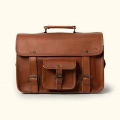 Buffalo Jackson Trading Co. Leather Briefcases Roosevelt Buffalo Leather Briefcase Bag | Autumn Brown