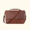Buffalo Jackson Trading Co. Leather Messenger Bags Ryder Reserve Bison Leather Laptop Messenger Bag | Brown