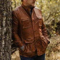 Buffalo Jackson Trading Co. Leather Jackets Theodore Field Leather Jacket | Light Brown 38 Buffalo Jackson Trading Co. Leather Jackets Theodore Field Leather Jacket | Light Brown