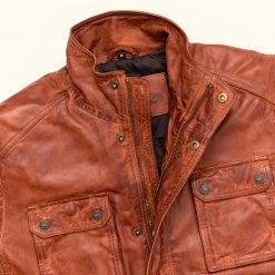 Buffalo Jackson Trading Co. Leather Jackets Theodore Field Leather Jacket | Light Brown 34 Buffalo Jackson Trading Co. Leather Jackets Theodore Field Leather Jacket | Light Brown