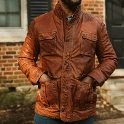 Buffalo Jackson Trading Co. Leather Jackets Theodore Field Leather Jacket | Light Brown 31 Buffalo Jackson Trading Co. Leather Jackets Theodore Field Leather Jacket | Light Brown