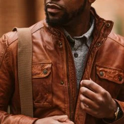 Buffalo Jackson Trading Co. Leather Jackets Theodore Field Leather Jacket | Light Brown 30 Buffalo Jackson Trading Co. Leather Jackets Theodore Field Leather Jacket | Light Brown