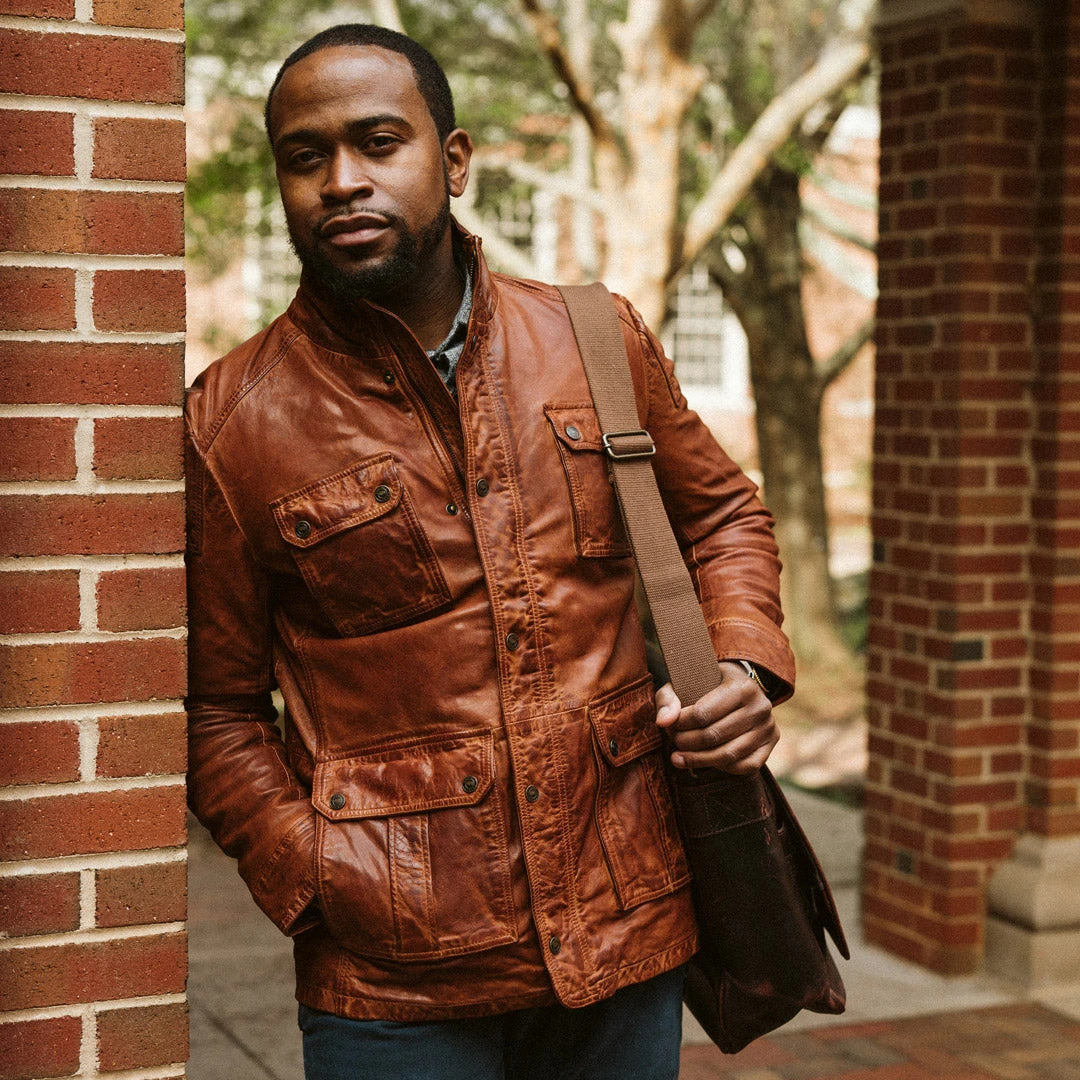 Buffalo Jackson Trading Co. Leather Jackets Theodore Field Leather Jacket | Light Brown 3 Buffalo Jackson Trading Co. Leather Jackets Theodore Field Leather Jacket | Light Brown